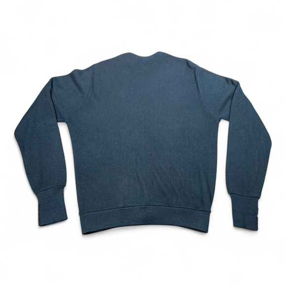 Vintage Izod Lacoste Sweater Adult MEDIUM Blue Cardigan Preppy Golf USA Made 70s - Picture 3 of 10